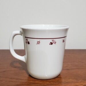 Corning Ware‎ Burgundy Rose Floral coffee tea cup 90s discontinued pattern/1 qty